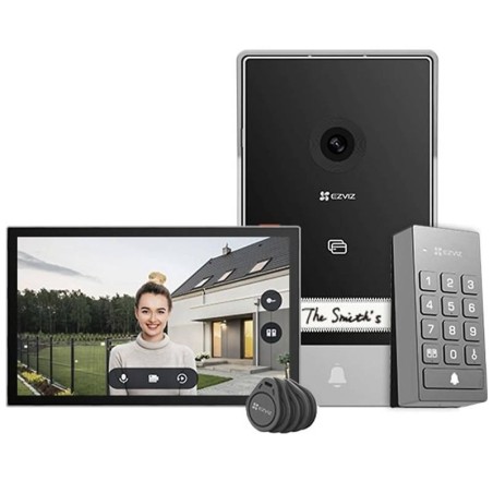 EZVIZ TP7 - VIDEOCITOFONO + TASTIERINO + 5 RFID TAG - 2K - SCHERMO TOUCH 7" - CONTROLLO REMOTO