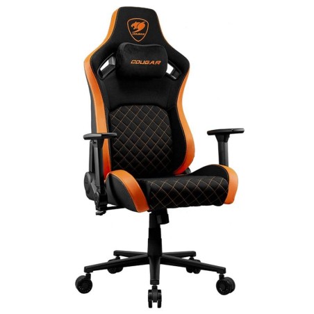 COUGAR DEFENSOR F (BLACK/ORANGE) - SEDIA GAMING - RIVESTIMENTO SIMILPELLE - BRACCIOLI 4D