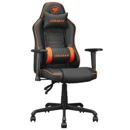 COUGAR FUSION S (BLACK/ORANGE) - SEDIA GAMING - RIVESTIMENTO SIMILPELLE - BRACCIOLI 2D