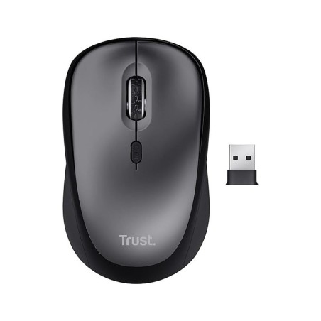 Trust Yvi+ Mouse Wireless Silenzioso con Design Sostenibile, 800-1600 DPI, per Mano Sinistra e Destra, Microricevitore USB