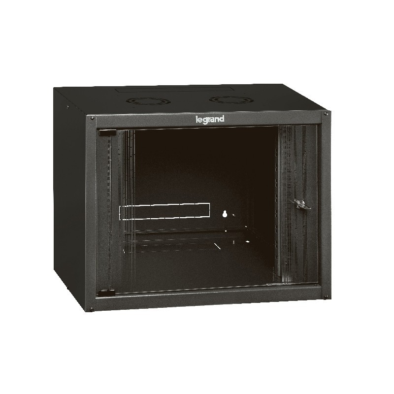 LEGRAND 646200 - ARMADIO RACK 19" (NERO) - 6 UNITA' DA MURO (A)358 x (L)600 x (P)450 - PORTA IN VETRO