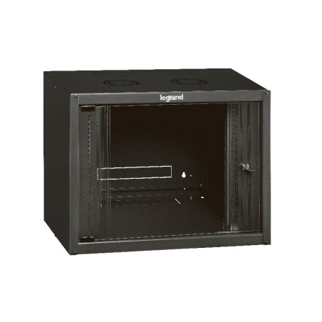 LEGRAND 646200 - ARMADIO RACK 19" (NERO) - 6 UNITA' DA MURO (A)358 x (L)600 x (P)450 - PORTA IN VETRO