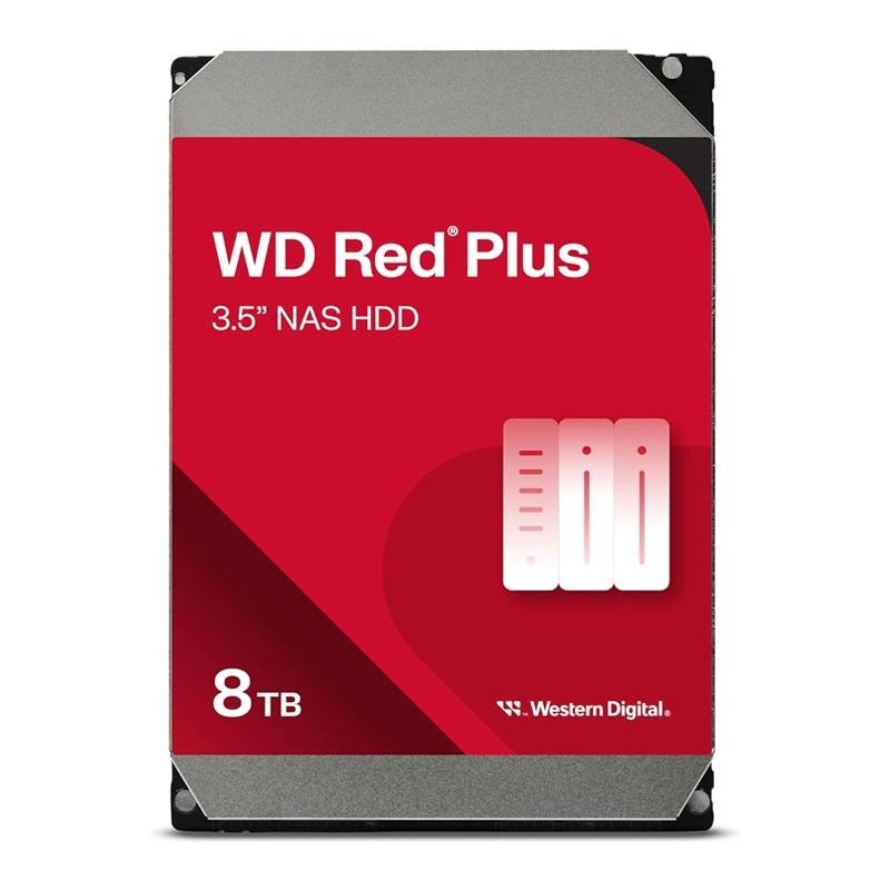 WESTERN DIGITAL WD RED PLUS HDD 8TB (WD80EFPX) - HARD DISK INTERNO - 3.5" - IDEALE PER NAS